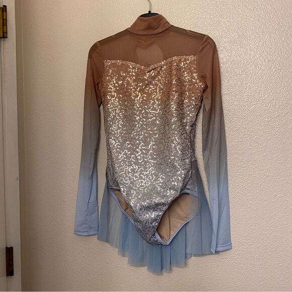 WEISSMAN Elite Dance Costume lyrical blue ombre You Are The Reason PL12691 XSA - Picture 2 of 10